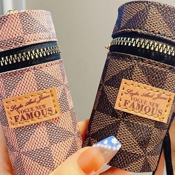 Mini Round Vintage Style Bucket Bag Charm w/ Twilly (white & brown available) - Picture 5 of 13